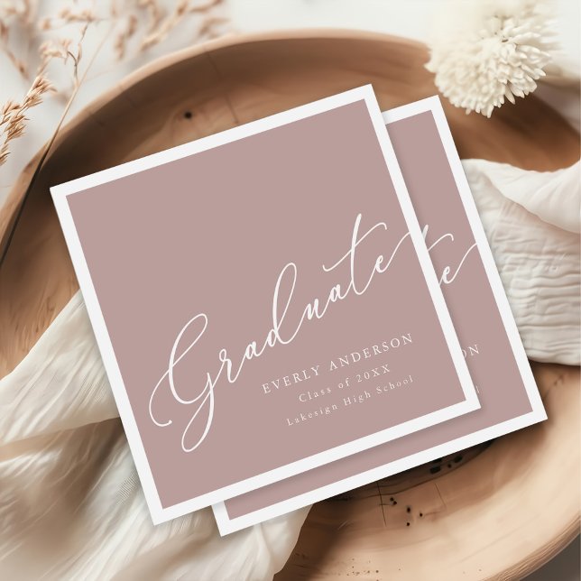Modern Script Graduate Simple Graduation Napkin (Creator Uploaded)