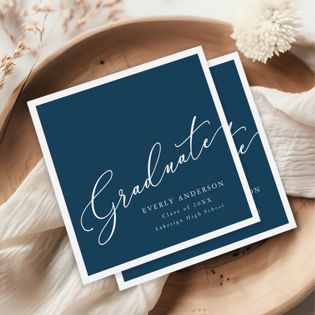 Modern Script Graduate Simple Graduation Napkin (Creator Uploaded)