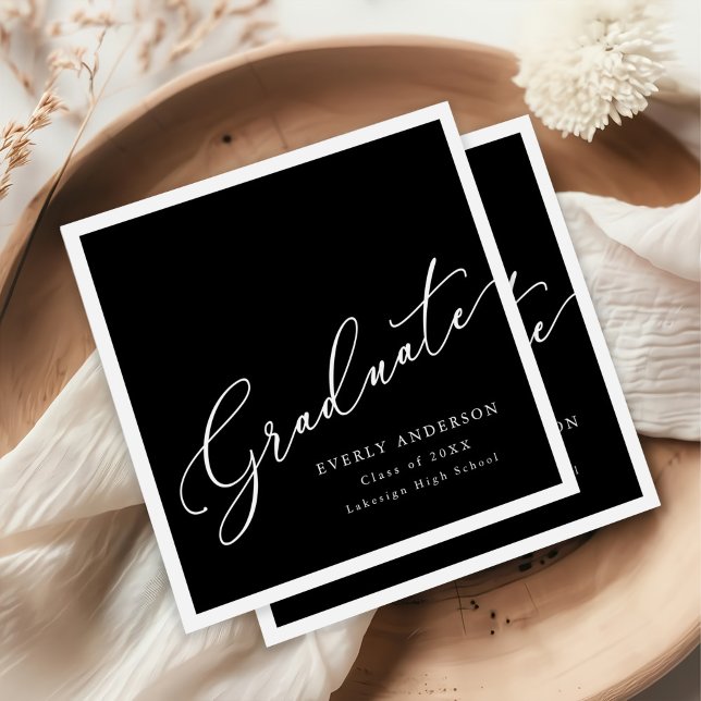 Modern Script Graduate Simple Graduation Napkin (Creator Uploaded)