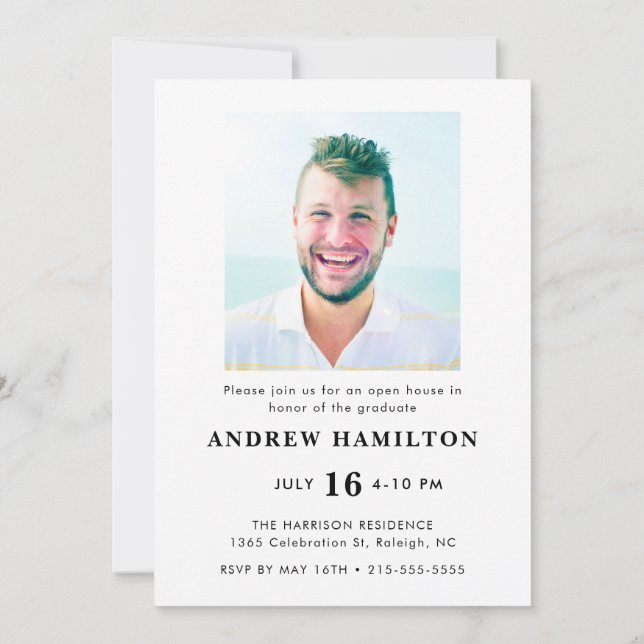 Modern Script Graduate Two Photo Graduation Cool Invitation (Back)