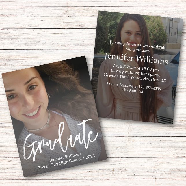 modern script graduation 2025 photo invitation (Creator Uploaded)