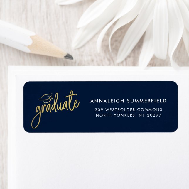 Modern Script Graduation 2025 Return Address Return Address Label (Insitu)