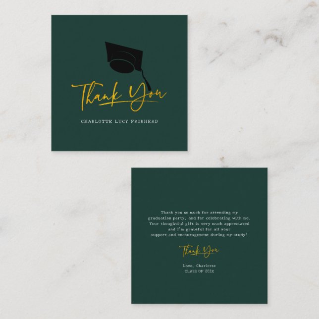 Modern Script Graduation 2026 Thank You Card (Front/Back)