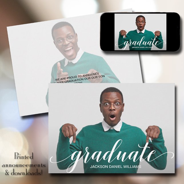 Modern Script Graduation Announcement (Creator Uploaded)