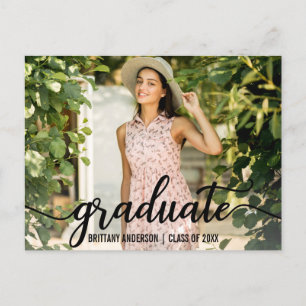 Modern Script Graduation Announcement Photo