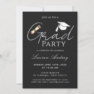 Modern Script Graduation Celebration Invitation