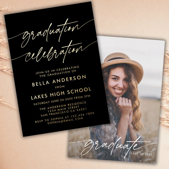 Modern Script Graduation Celebration Party Photo (Creator Uploaded)