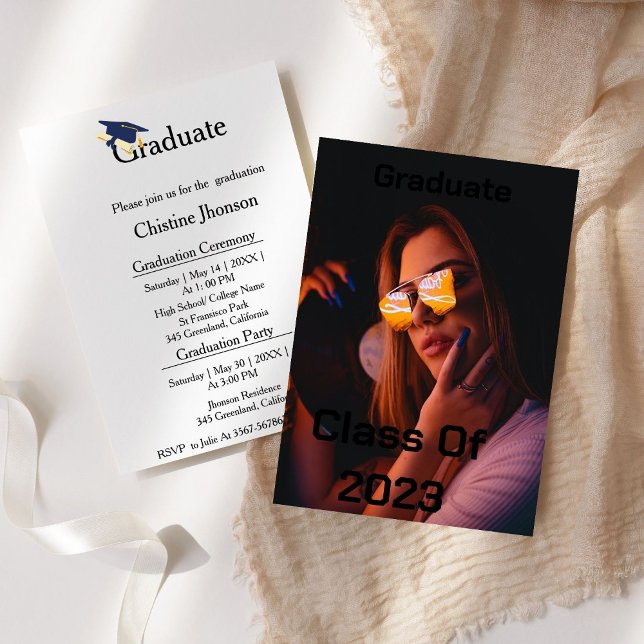 Modern,script graduation ceremony class Of 2023    Announcement (Creator Uploaded)