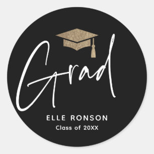 Modern Script Graduation  Classic Round Sticker