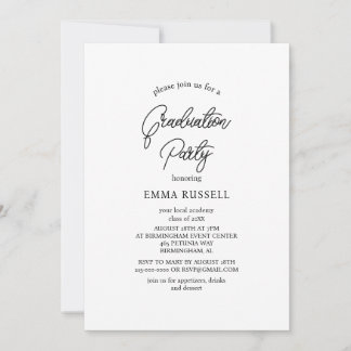 Modern Script Graduation Party Invitation