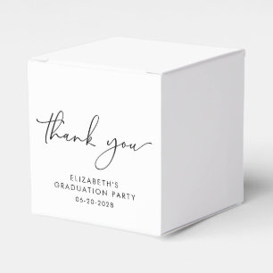 Modern Script Graduation Party Thank You Favour Box