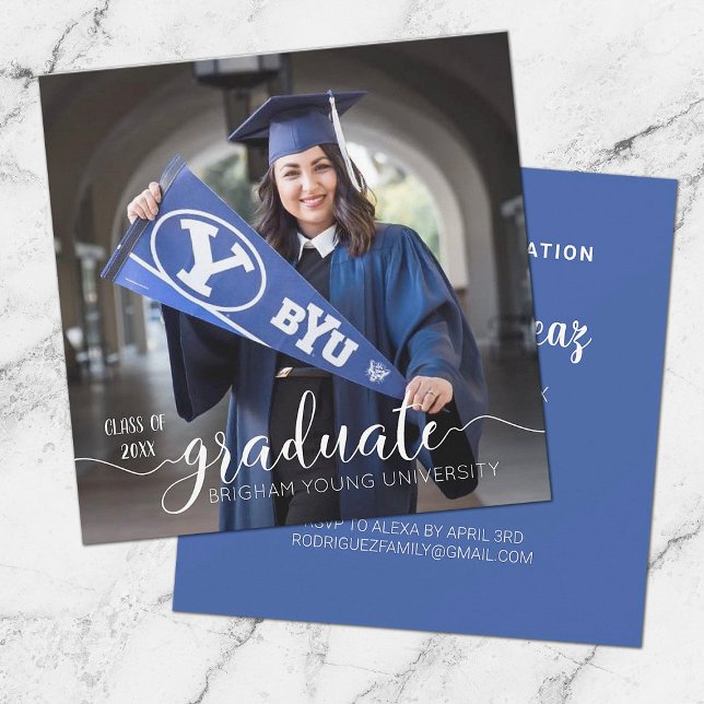 Modern Script Graduation Photo Announcement (Creator Uploaded)