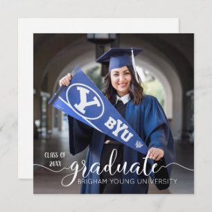 Modern Script Graduation Photo Announcement