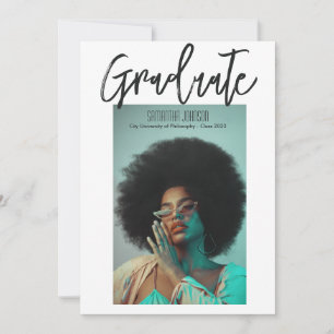 Modern Script Graduation Photo Announcement