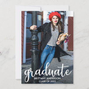 Modern Script Graduation Photo Announcement