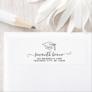  Modern Script graduation return address labels