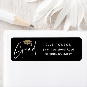 Modern Script Graduation Return Address Return Address Label