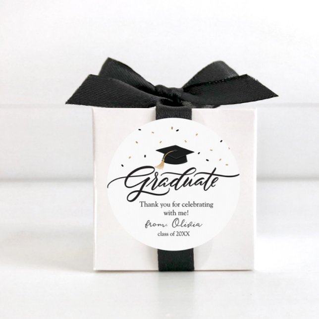 Modern Script Graduation Thank You Sticker (Creator Uploaded)