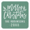 Modern Script Green Merry Christmas Custom