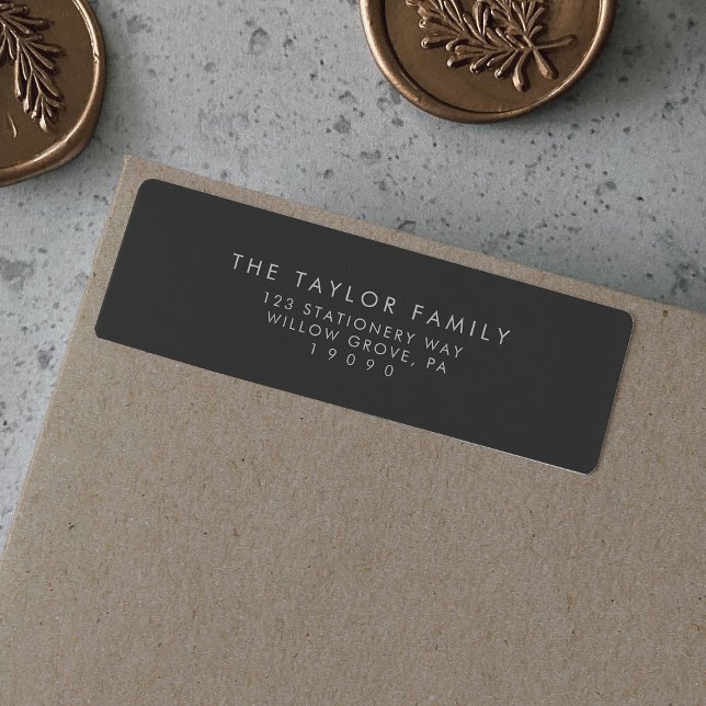 Modern Script | Grey Family Return Address Label (Creator Uploaded)