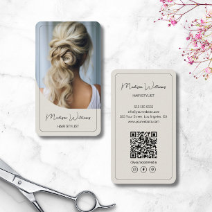 Modern Script Hair Stylist Salon Business Card