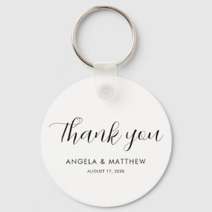 Modern Script Hand-Lettered Wedding Thank You Key Ring
