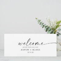 Modern Script Hanging Seating Chart Welcome Header