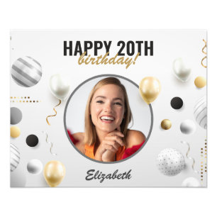 Modern Script Happy Birthday Custom Photo Gift Print