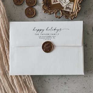 Modern Script Happy Holidays Card Envelope