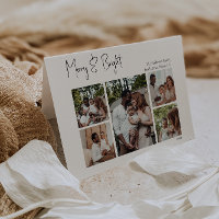 Modern Script Happy Holidays Folded Three-Photo