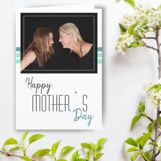 Modern Script Happy Mother`s Day Photo Card (Creator Uploaded)