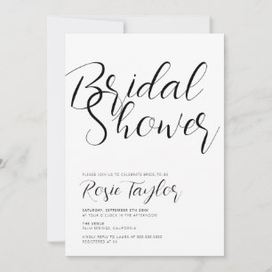 Modern Script Headline Bridal Shower Invitation