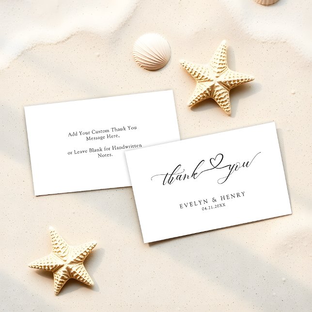 Modern Script Heart Wedding Budget Thank You Card (Creator Uploaded)