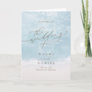 Modern Script Hearts In The Sand Beach Wedding Pr Program