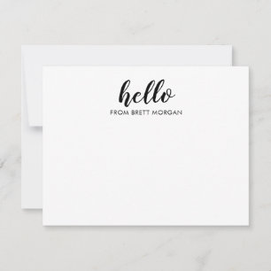 Modern Script Hello Name Typography Card