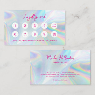 Modern Script Holographic Business Customer Loyalty Card