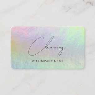 Modern Script House Cleaning Service Business Card