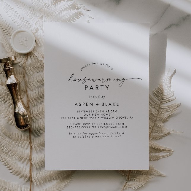 Modern Script Housewarming Party Invitation (Creator Uploaded)