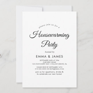 Modern Script Housewarming Party Invitation