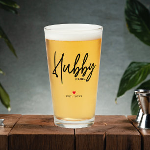 Modern Script Husband Custom Established Date Glass