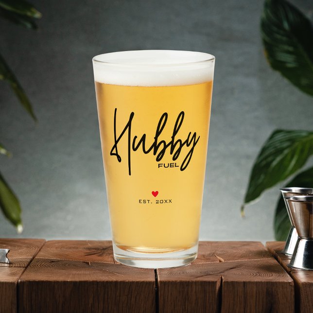 Modern Script Husband Custom Established Date Glass (Creator Uploaded)