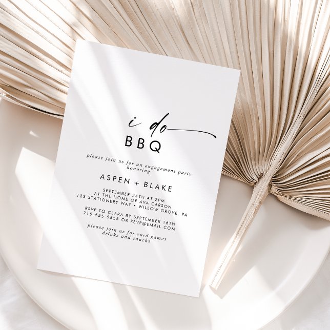 Modern Script I Do BBQ Engagement Party Invitation (Creator Uploaded)