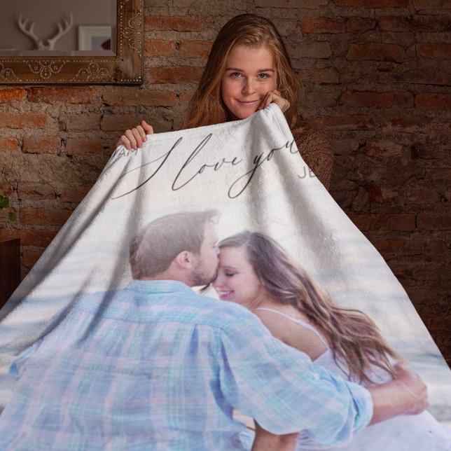 Modern Script I Love You Photo Fleece Blanket (Creator Uploaded)