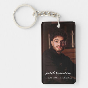 Modern Script “In Loving Memory” Keepsake Key Ring