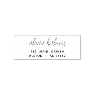 Modern Script Informal Personalised Name Address Self-inking Stamp