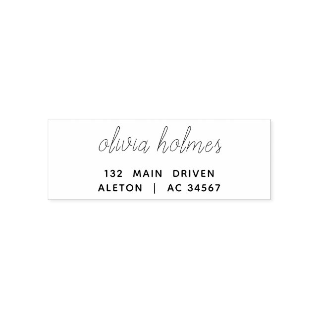 Modern Script | Informal Personalised Name Address Self-inking Stamp (Design)