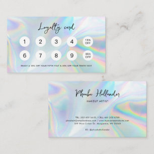 Modern Script Iridescent Business Customer Loyalty Card