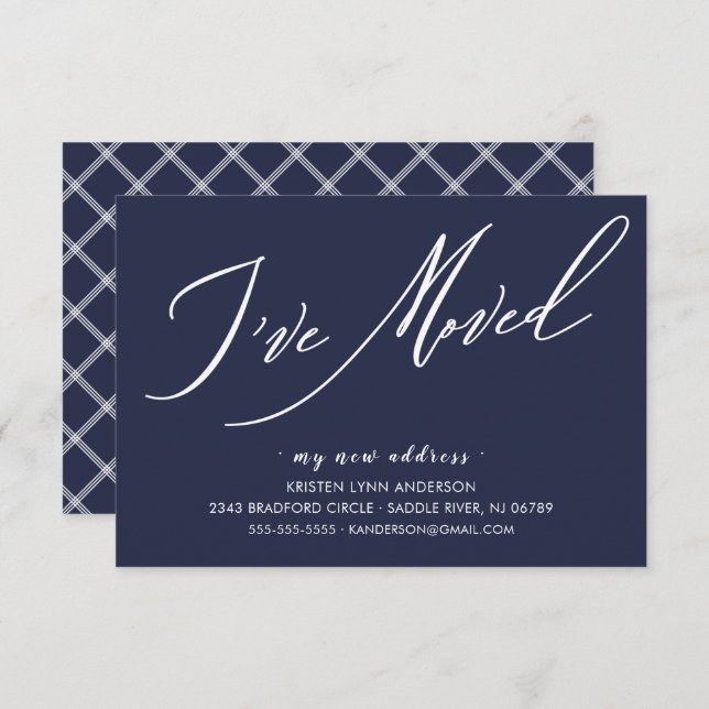 Modern Script I've Moved Moving Announcement (Front/Back)