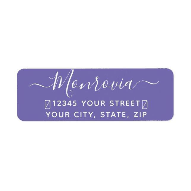 Modern Script Lavender Return Address Label (Front)