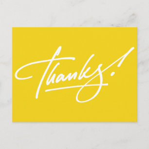 Modern Script Lemon Yellow Thank You Card